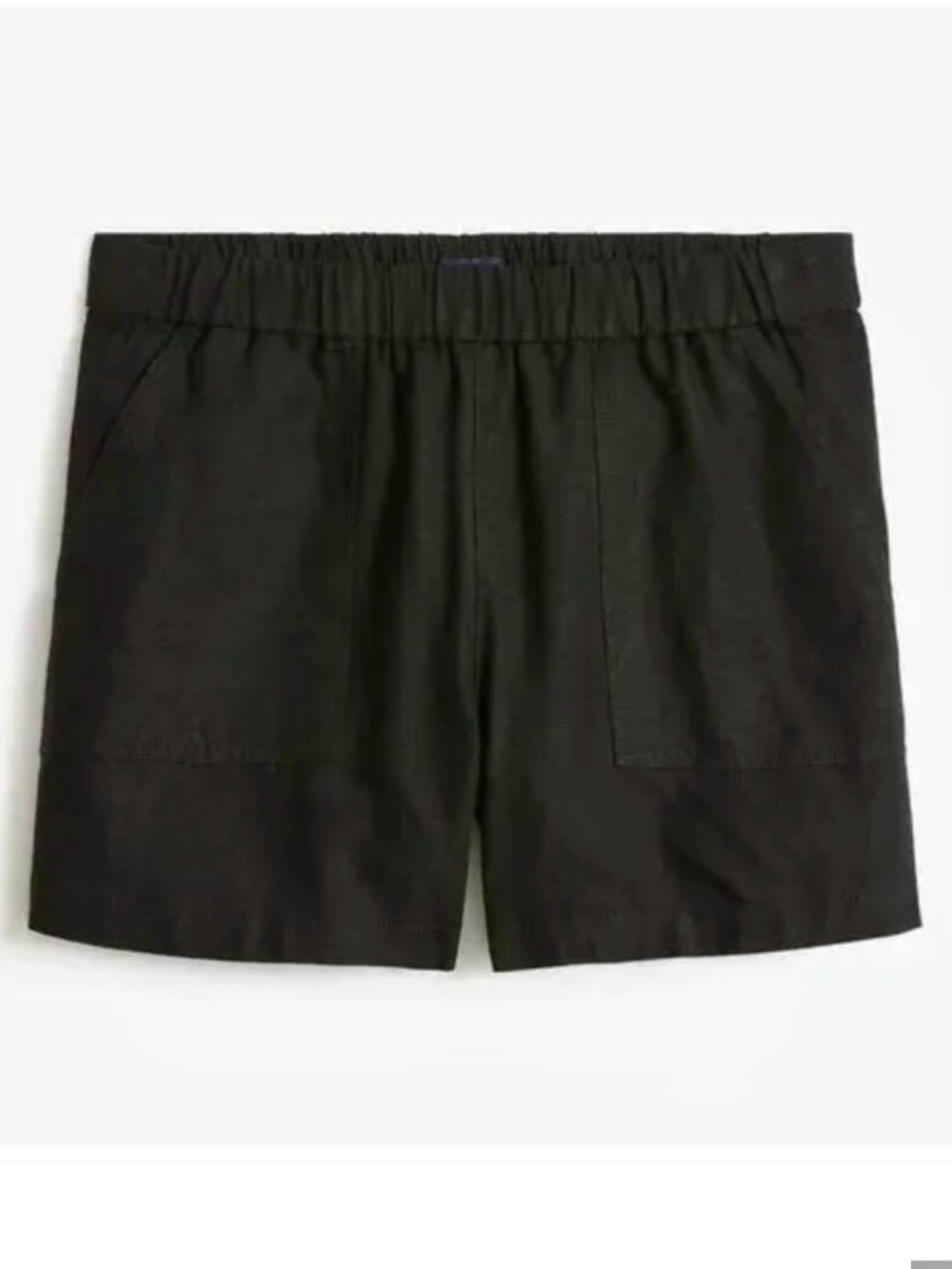 J. CREW Black Elastic-Waist Linen Blend Shorts! 🖤